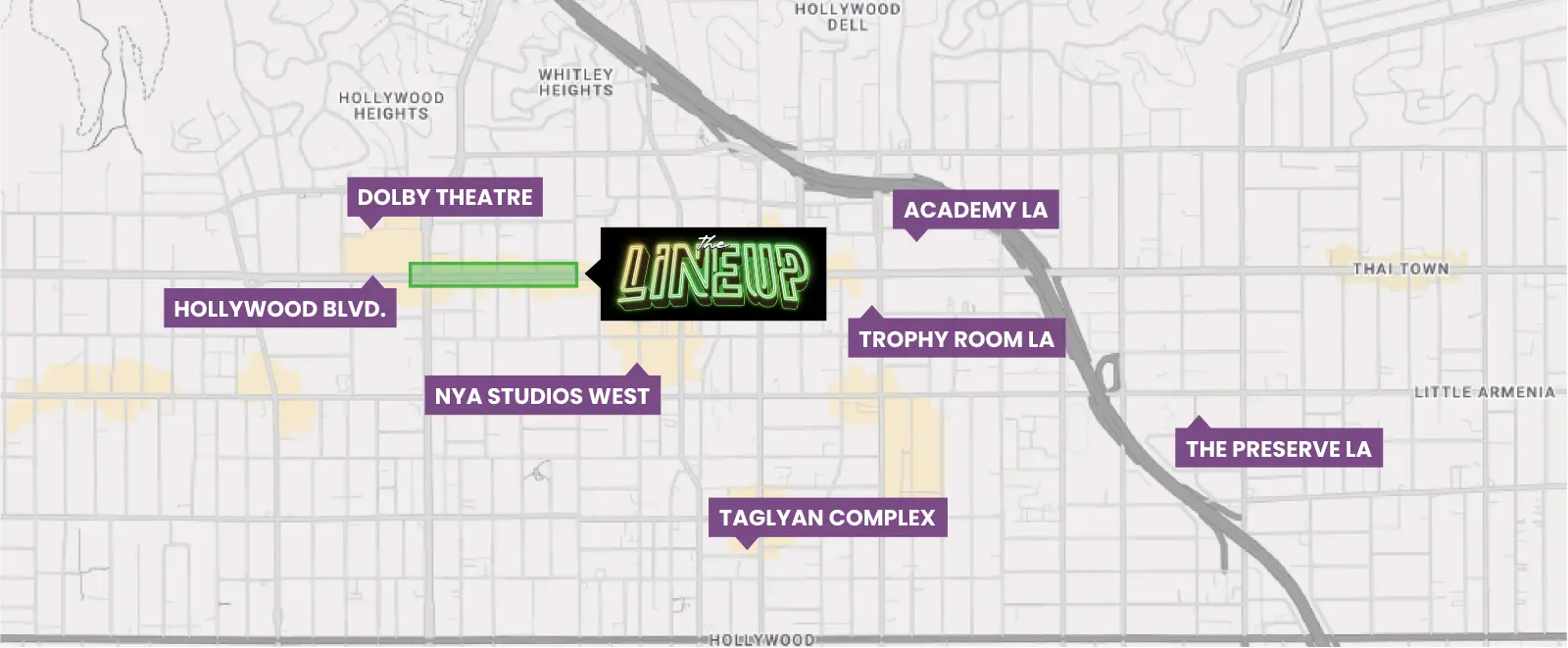 Hollywood Blvd event map